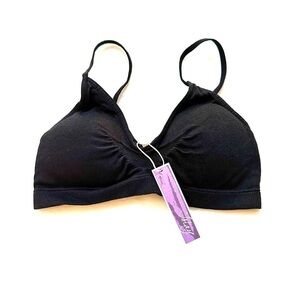 Islay Black USA Made Padded Bralette Pullover Ribbed Band